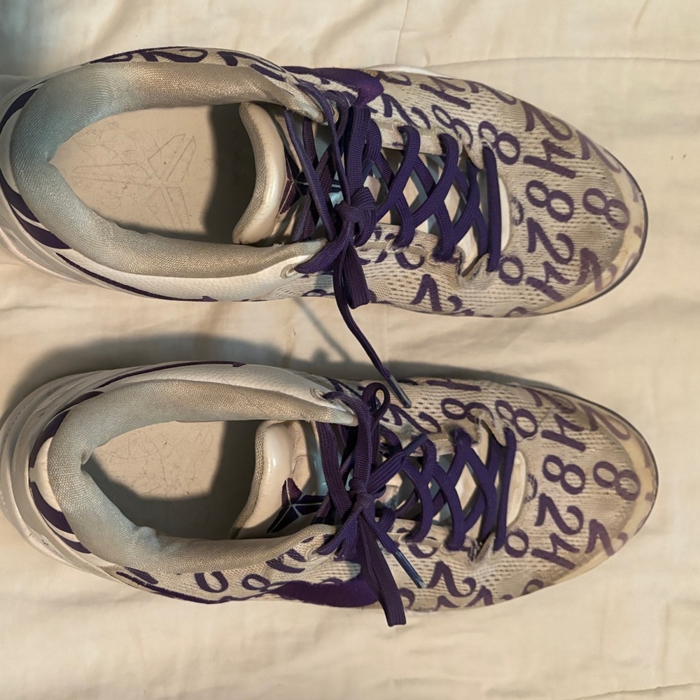Kobe 8 protro court purple and White basketball Sneakers